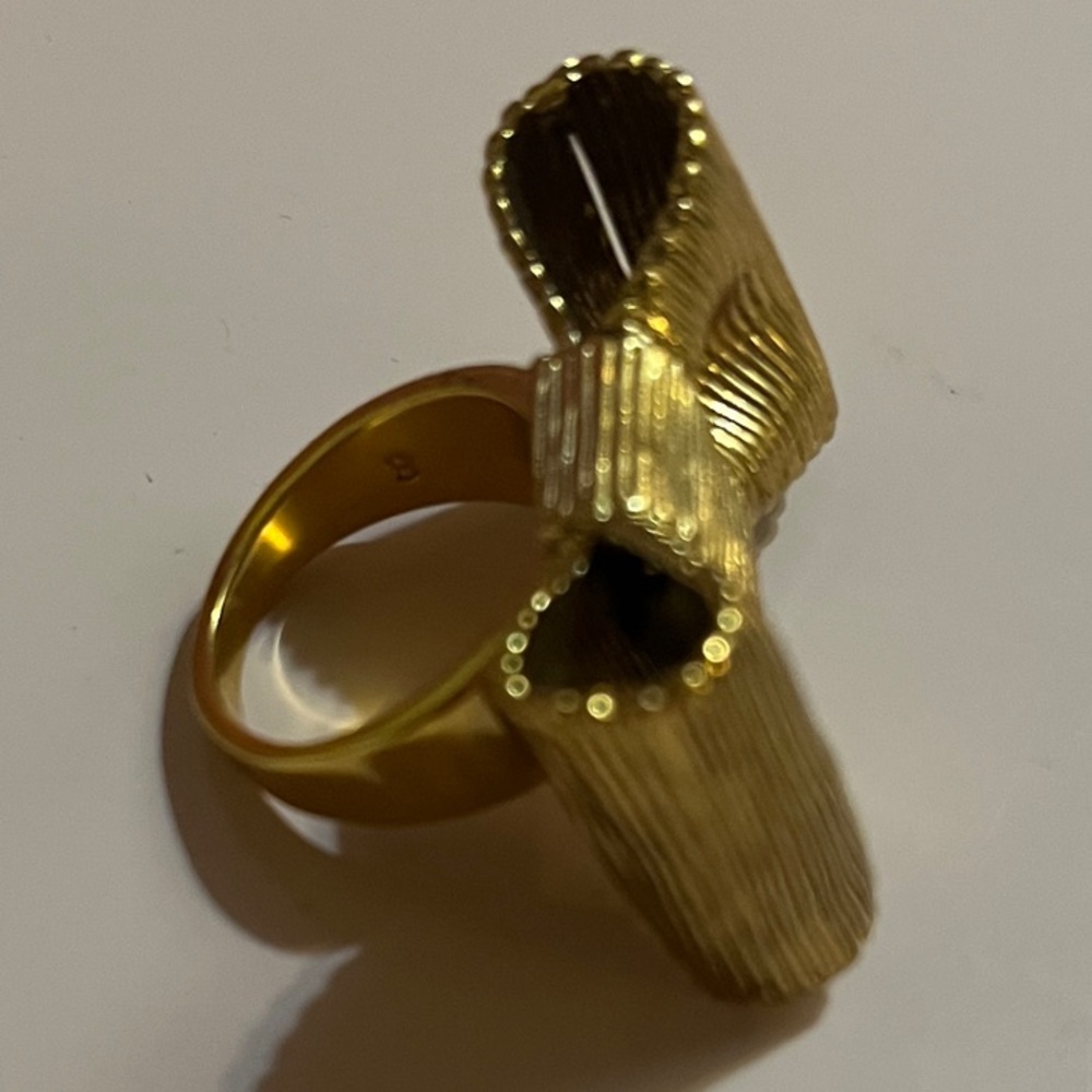 Kate Spade Gold Textured Bow Ring - Picture 2 of 6